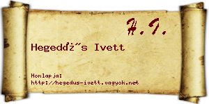 Hegedűs Ivett névjegykártya